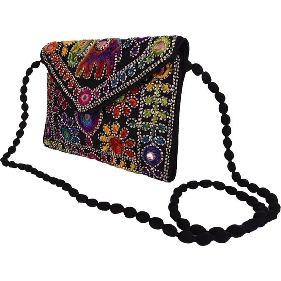 Women\'s Rajasthani Hand Embroidered Mini Craft Trade Crossbody Bag Party Gifts